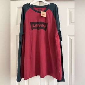 Levi's Men's Burgundy and Forest Long Sleeve Shirt